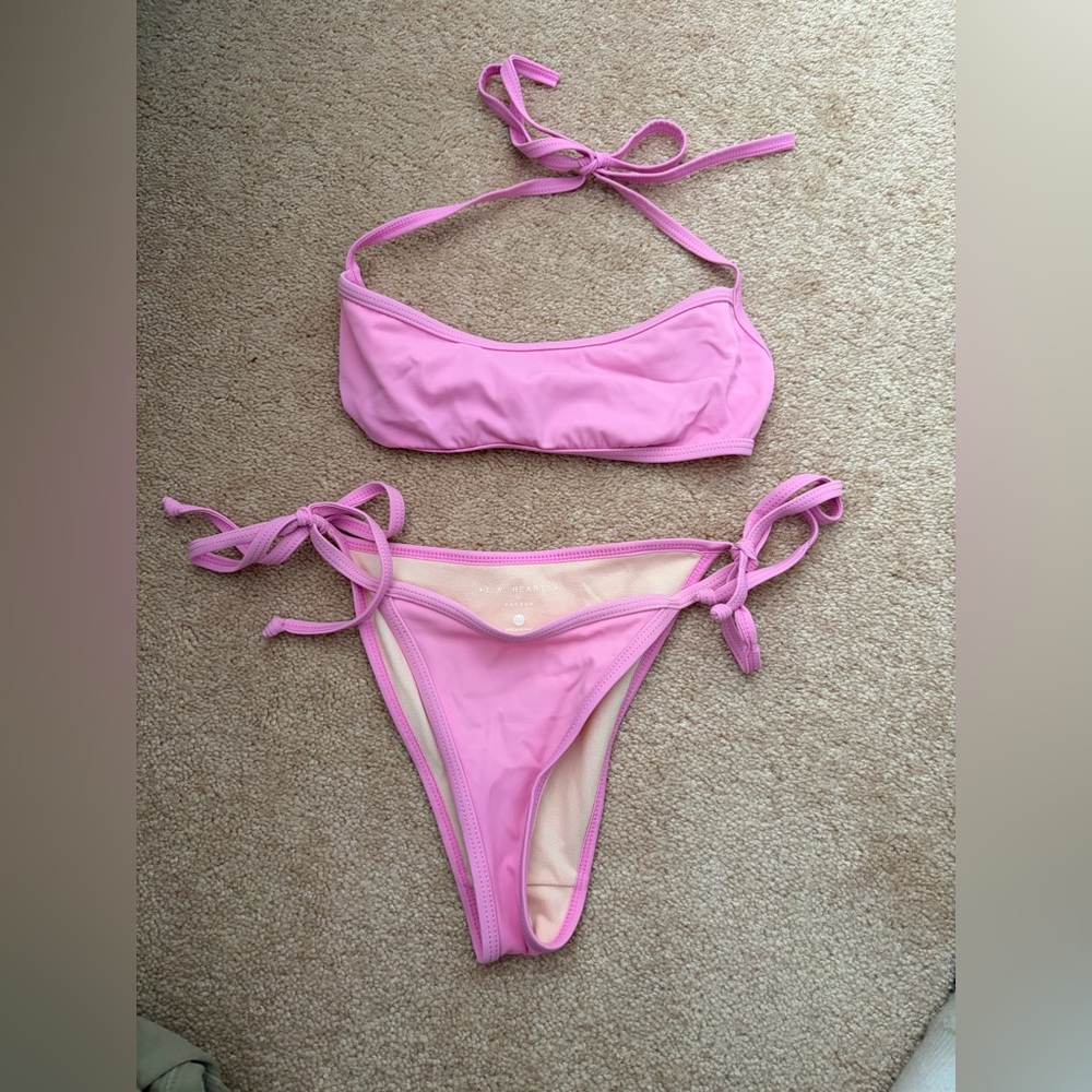 Pink Bikini Set L.A. hearts by Pacsun size medium top and xxs bottoms